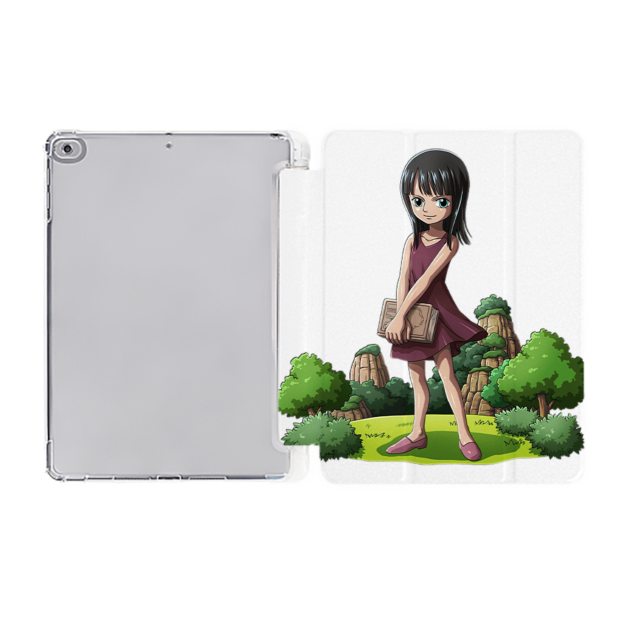 （画像用） ワンピース ニコ・ロビン ONE PIECE Nico Robin IPad ケース ペン収納付き 三つ折りスタンド PUレザー×シリコン 対応機種9.5/10.5/10.9インチ